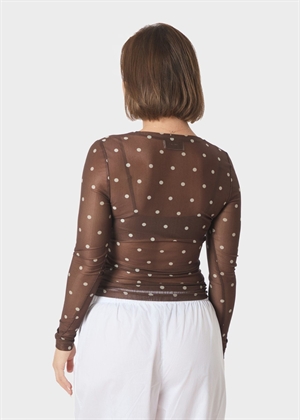 Ella dot bluse Brun Neo Noir 